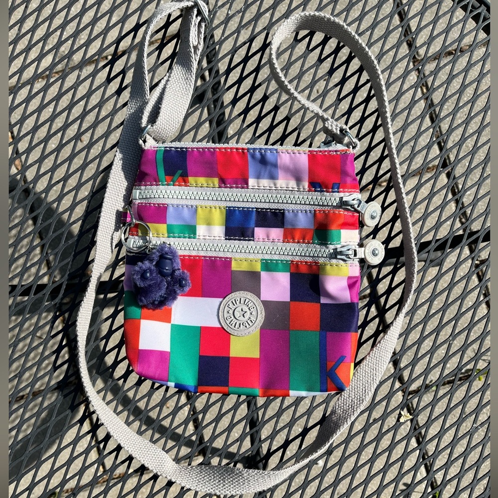 Y2K Kipling multicolor crossbody purse WITH MONKEY